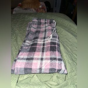 Pink Plaid Fuzzy Pajama Pants